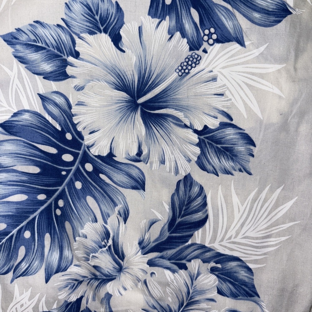 KY'S Made in Hawaii blue Floral 100% Cotton‎ ruffled Maxi Dress XL SZ 16  NWT